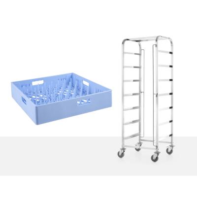 Vozík pro přepravu košů do myčky – 7 x 500x500 mm, HENDI, 615x560x(H)1710mm | 810583